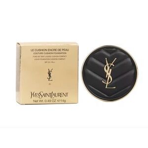Yves Saint Laurent Black Quilted Cushion Compact with Gold YSL Emblem